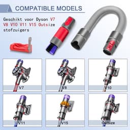 Krasvrije stofborstel + flexibele verlengslang Geschikt voor Dyson V7 V8 V10 V11 V15 Outsize stofzuiger, zachte borstel voor het verwijderen van stof, snoerloze stofzuiger vervangende onderdelen — thumbnail 5