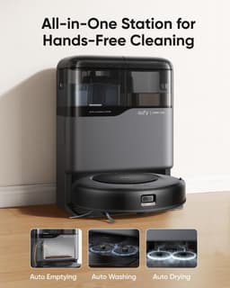 eufy Clean Omni C20 Robotstofzuiger met reinigingsstation - Robot Vacuum - 7.000Pa Zuigkracht - Ronddraaiende Dweilpads - Met Objectdetectie - 8-5cm Ultraplat Design - Zwart — thumbnail 4
