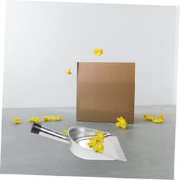 Stoffen Schop - Vuilblik Handvat - Huis Schoonmaken - Roestvrij Staal - 37 cm - Zwart — thumbnail 2
