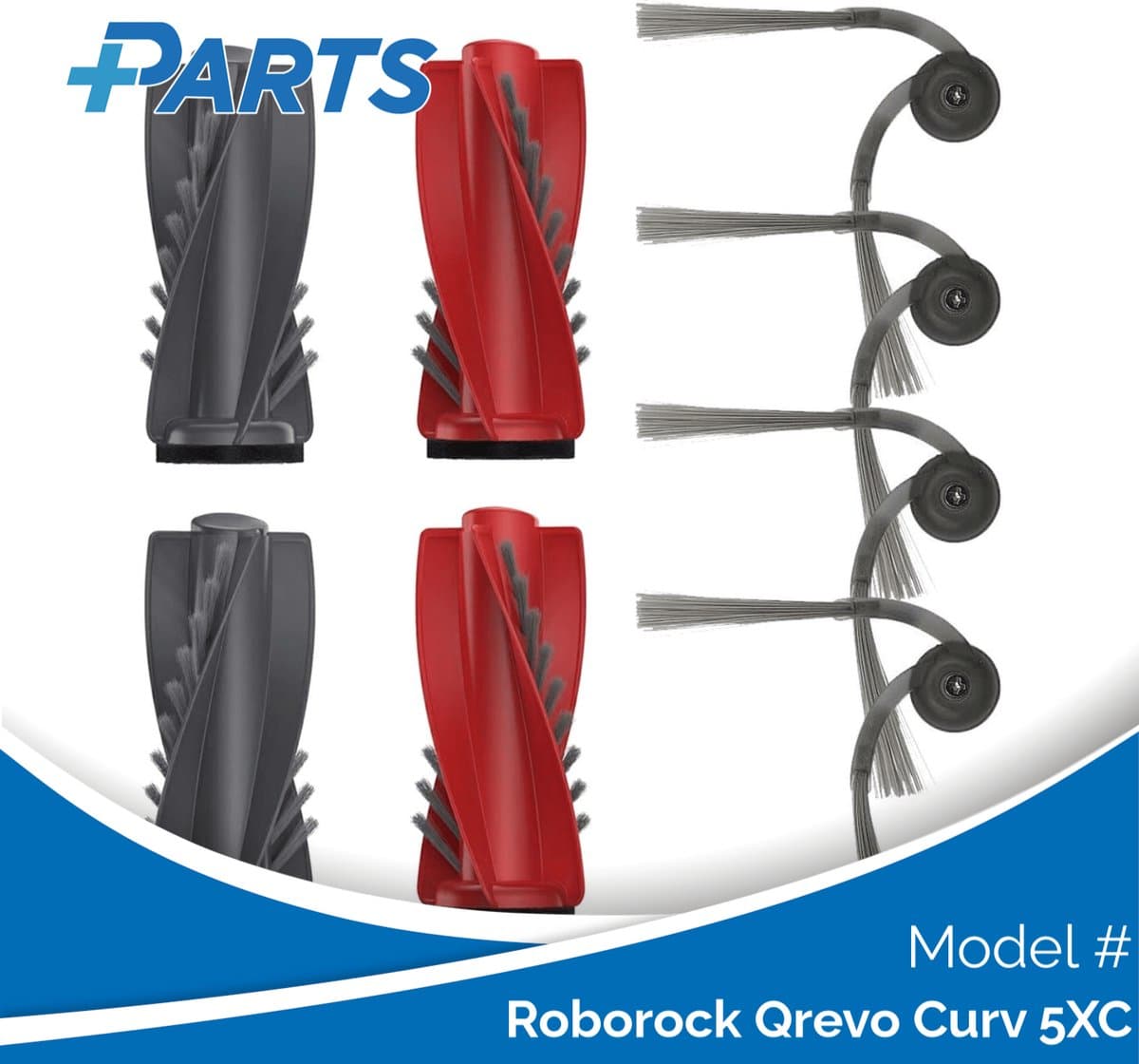 Roborock Qrevo Curv 5XC Borstels (6 Stuks, Plus.Parts® alternatief voor 8.02.0363) — afbeelding 1