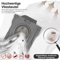 12 stofzuigerzakken, vervangende stofzakken en filterzakken Geschikt voor de Dreame L10s Pro Ultra Heat, L10s Ultra Gen 2, X30/X40/X50 Ultra Complete, X40/X50 Master en Mova E30 Ultra / Z50 Ultra. — thumbnail 5