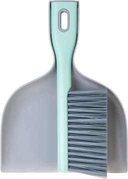 Handbezem en Veegschep - Tafelveegset Vuilblik - Snel Kleine Kuis - Praktisch Ontwerp - Compact Formaat - Grijs Turquoise — thumbnail 4