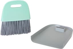 Handbezem en Veegschep - Tafelveegset Vuilblik - Snel Kleine Kuis - Praktisch Ontwerp - Compact Formaat - Grijs Turquoise — thumbnail 5