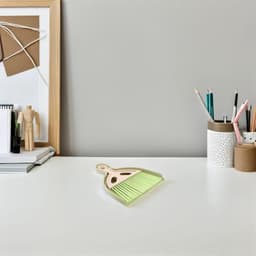 Bureaubezem Stofblik Set - Mini Handveger - Bureau Reinigen - Ruimtebesparend Ontwerp - 20.5 cm - Groen — thumbnail 3