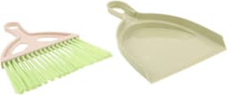 Bureaubezem Stofblik Set - Mini Handveger - Bureau Reinigen - Ruimtebesparend Ontwerp - 20.5 cm - Groen — thumbnail 1