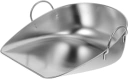 Handstofblik Roestvrijstaal - Groot Stofblik - Afval Verzamelen - Dubbele Handgreep - 38 x 34 x 16 cm - Zilver — thumbnail 1