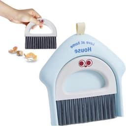 Veegset met Bezem - Mini Stoffer - Huishoudelijk Schoonmaken - Zachte Beschermende Borstels - Compact Formaat - Blauw — thumbnail 1