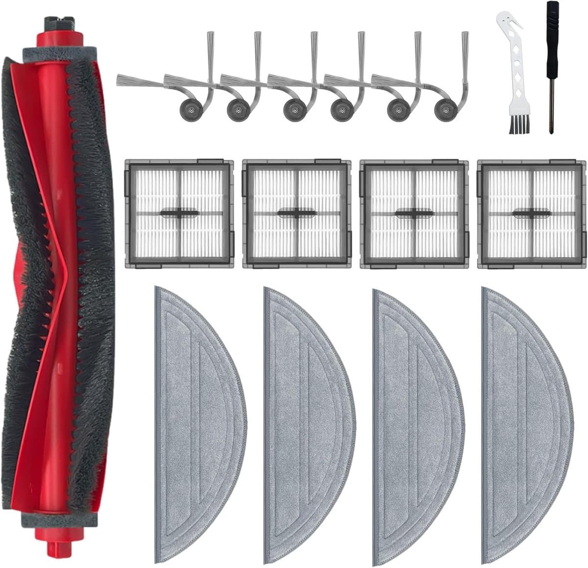 17-delige Accessoireset voor Stofzuiger Compatibel met Roborock Q10 S5+ - Hoofdborstel, Filters, Dweilen & Zijborstels — afbeelding 1