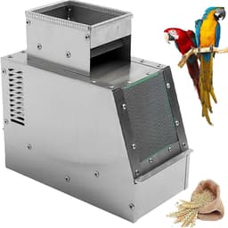 Elektrische graanreiniger - Vogelvoer separator - Graan schoonmaken - Instelbare ventilator - 25 x 13 x 25 cm - Zilver — thumbnail 1