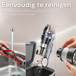 Vesora® 3-in-1 Buigbare Steelstofzuiger Draadloos zonder Zak - FLEX - Draadloze Stofzuiger - Kruimeldief Snoerloos - Vacuum Cleaner - Handstofzuiger - Stofzuiger Steel met Hepa Filter - Stofzuiger Huisdieren - Zakloze Stofzuiger — thumbnail 5