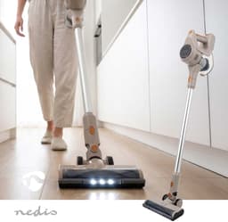 Nedis LED Steelstofzuiger - 1.2L - Draadloos - 12.000 Pa - HEPA - Kruimeldief - Grijs — thumbnail 4