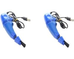 Mini Stofzuiger Set - Toetsenbord Cleaner - Computer Reinigen - Meerdere Borstelkoppen - 2 Stuks - Blauw