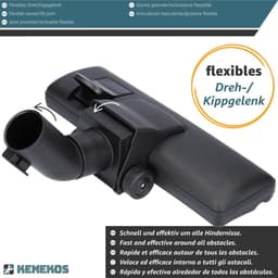 Stofzuigermond voor buizen van 32-35 mm universele stofzuigerborstel, kunststof vloerzuigmond met 2 rollen Geschikt voor Miele aeg Siemens Bosch Kärcher etc. — thumbnail 4