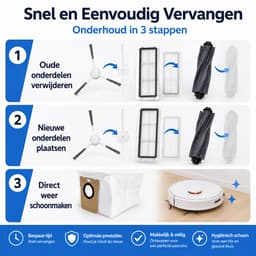 BukkitBow - Accessoireset Geschikt voor Dreame L10s Ultra, L10 Ultra, L10s Pro, L10s Pro Gen 2, L10 Prime, L10 Pro & Xiaomi X10+, X20+ - Met HEPA Filters, Roller, Zijborstels, Mopdoeken & Stofzakken - Vervangingsonderdelen - 17-Delige Set — thumbnail 5
