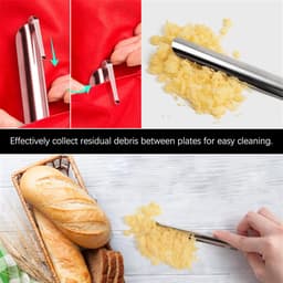 Tafelkruimelverzamelaar - Kruimelschep Broodkruimelschraper - Tafel Snel Schoonmaken - Gladde Afgeronde Rand - 15 cm - Zilverkleurig — thumbnail 2