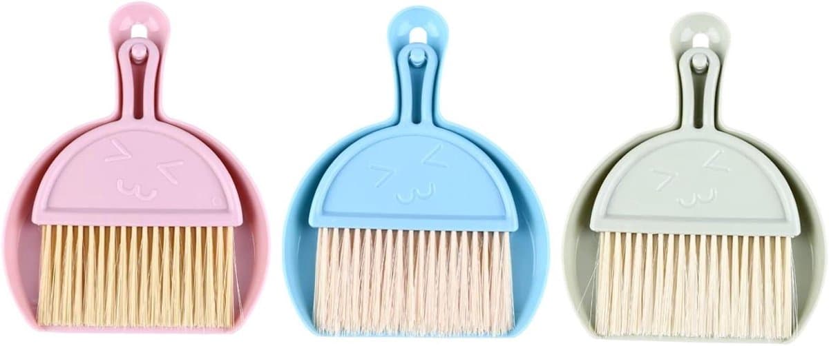 Mini Bezem Stoffer - Kleine Borstel Set - Kleine Oppervlakken Reinigen - Drie Delige Set — afbeelding 1