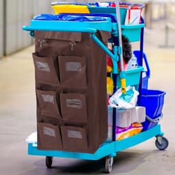 Schoonmaaktas - Waswagen zak - Afval verzamelen - Lekvrije opbergruimte - 85 cm - Koffie — thumbnail 2