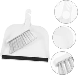 Stoffer en blikset - Mini bezem - Kantoor reinigen - Compact ontwerp - 28 cm bezem - Wit — thumbnail 5