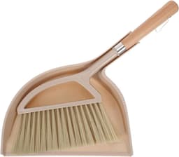 Bezem en Stoffer - Mini schoonmaakset - Kruimels opruimen - Comfortabel houten handvat - 30 cm - Beige — thumbnail 1