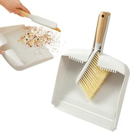 Kleine Bezem Stofschep - Veegborstel Set - Aanrecht Schoonmaken - Ruimtebesparend Ontwerp - Compact - Wit — thumbnail 1