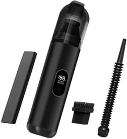 carmdering - Handstofzuiger - Draadloze Stofzuiger - Autostofzuiger - 60W, 9-10 KPA, 2 modi (25000/36000 rpm) - 26×6,5×6,5 cm - Incl. spleetmondstuk, borstel, blaasmondstuk - Licht, draagbaar, perfect voor thuis en onderweg — thumbnail 1