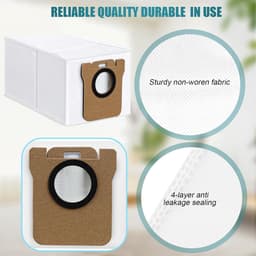 14 stuks stofzuigerzakken - compatibel met Dreame D10 Plus D10s Plus Z10 Pro L10 Plus robotstofzuiger- 2,5 liter automatisch afsluitende stofzak - vervanging voor dierenhaar en dagelijks vuil -meerlaagse filtratie — thumbnail 4