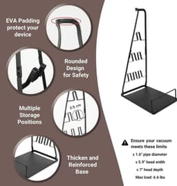 Stofzuiger Houder - Vloerstandaard Accessoires - Opbergen Reinigingsspullen - Geen Installatie Nodig - Universele Pasvorm - Zwart — thumbnail 5