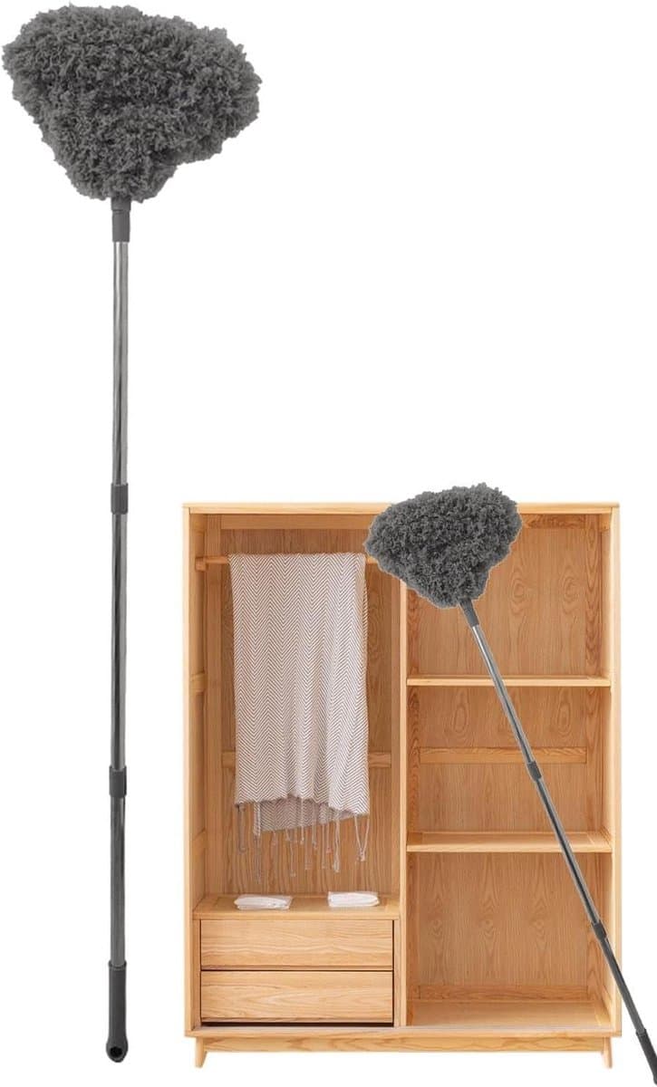 Ventilator Reiniger - Stofdoek - Hoge Plekken - Uittrekbaar Ontwerp - Tot 125 cm - Grijs — afbeelding 1