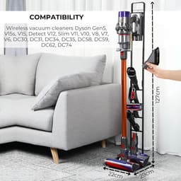 Stofzuigerhouder Compatibel Met Dyson V15 V12 V11 V10 V8 V7 V6 - Vloeropbergrek Met Wielen - Stofzuigerstandaard - Metalen Opbergbeugel/Houder — thumbnail 3