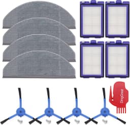 Vervangende accessoires voor Eufy RoboVac X8 Hybrid robotstofzuiger, 4 zijborstels, 4 HEPA-filters, 4 microvezel-dweildoek, 1 reinigingsborstel — thumbnail 1