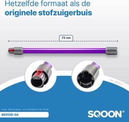 SQOON® - Zuigbuis geschikt voor Dyson V7, V8, V10, V11 en V15 paars - Model 969109-04 — thumbnail 2