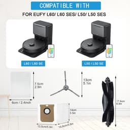 Accessoireset geschikt voor Eufy L60, L60 SES, L50 & L50 SES - 17-Delig - Inclusief HEPA Filters, Rolborstel, Zijborstels, Mopdoeken & Stofzakken - Vervangingsonderdelen Kit — thumbnail 5