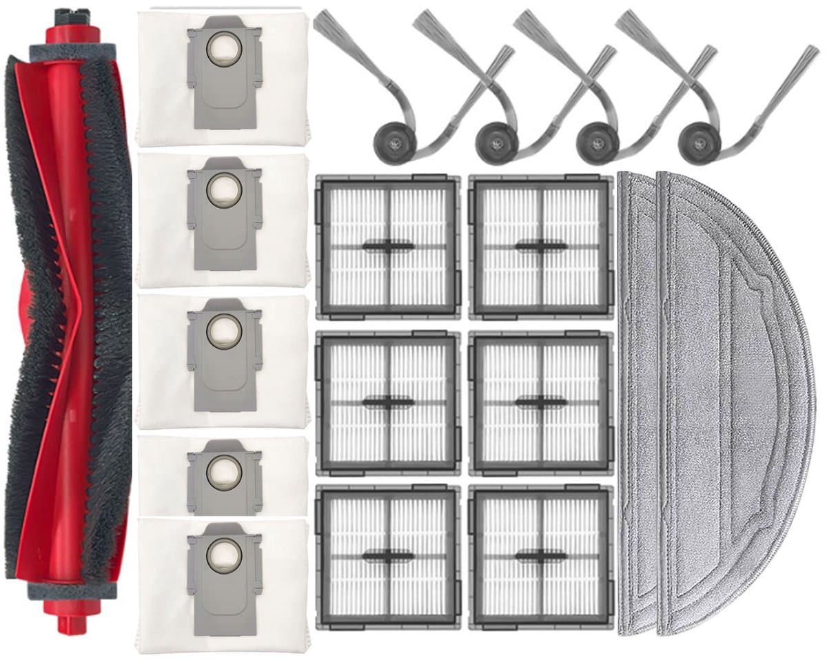Accessoireset - 18-delige - Geschikt voor Roborock Q10 S5+ Robotstofzuiger - 1 Hoofdborstels, 2 Dweilpads, 4 Zijborstels, 6 HEPA-filters, 5 Stofzakken — afbeelding 1