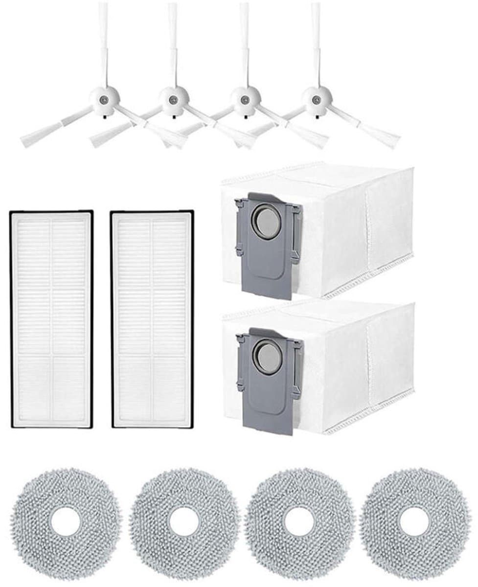 12-delige accessoire set Geschikt voor Roborock Q Revo/P10 robotstofzuiger, vervangingsonderdelen Geschikt voor 4 doeken + 2 stofzakken + 4 zijborstels + 2 filters, accessoiresets Geschikt voor stofzuigers, accessoires (4 beoordelingen) — afbeelding 1