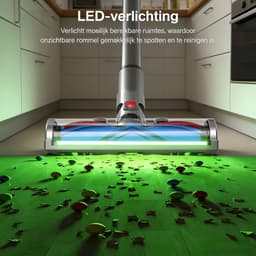 Stofzuigermond - Geschikt voor Dyson steelstofzuiger - Dyson V7,V 8,V10,V11,V15,SLIM - Led - Universele Stofzuigermond - Wasbare borstel - Blauw — thumbnail 4