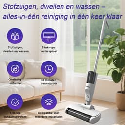 Alles-in-één vloerreiniger – 180W 3-in-1 draadloze stofzuiger, dweil & droogreiniger, elektrische dweil voor meerdere oppervlakken (nat/droog), sproeifunctie en stofzuigfunctie, dubbel tanksysteem, 60 minuten gebruiksduur, gemotoriseerde turbokop — thumbnail 2