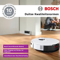 Bosch Spotless BCRC1W Robotstofzuiger met Dweilfunctie, 11,000 Pa Zuigkracht, Statische natte dweil, Smart Vision Infrarood Navigatie, Bosch Home Connect App, Wit — thumbnail 2