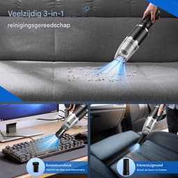 longziming -Krachtige Draadloze Handstofzuiger voor Auto en Huis - 15.000 Pa - Compact en Oplaadbaar - Zwart — thumbnail 3