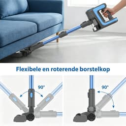 Draadloze Stofzuiger, 6 IN 1 Lichtgewicht Steelstofzuiger, Krachtige Zuigkracht van 15 kPa, Oplaadbare Draadloze Stofzuiger Voor Hardhouten Vloeren en Dierenharen — thumbnail 3