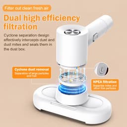 VHV - Huisstofmijt Stofzuiger - Bedstofzuiger - Matrasreiniger - Kruimelzuiger - Mijtzuiger met uv-licht - matrasreiniger - bedstofzuiger met HEPA-permanente stofreservoir - Mini-handstofzuiger voor Matrassen, Bedden — thumbnail 5