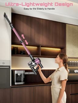 Prime Home Steelstofzuiger - Steelstofzuiger draadloos - Draadloze stofzuiger - Oplaadbaar - 10 in 1 - Lichtgewicht - 55 kPa - Roze — thumbnail 5