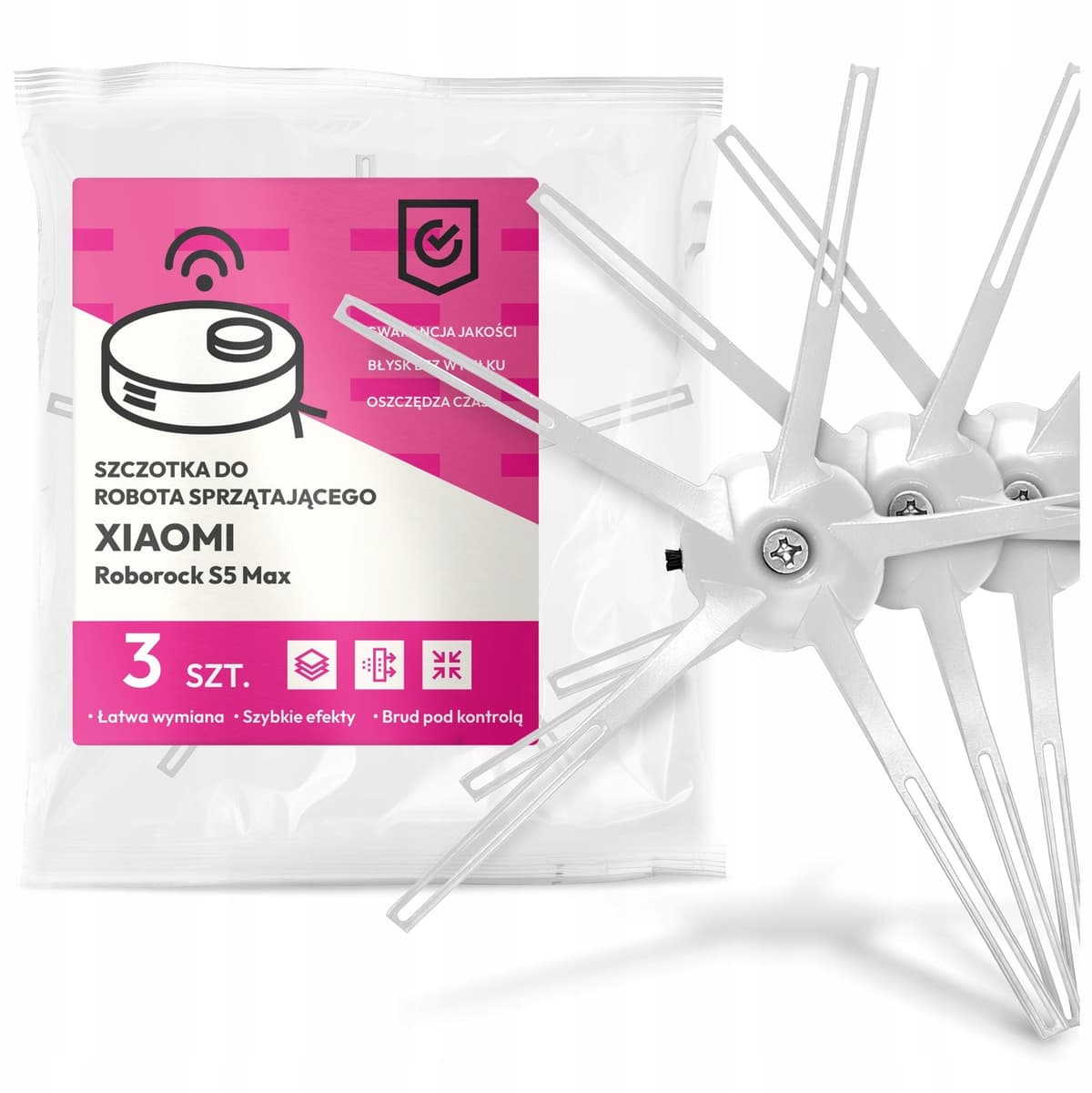 3x Zijborstel voor Xiaomi Roborock S5 Max Robotstofzuiger — afbeelding 1
