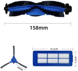 7 x Onderdelen - Accessoires Set - Geschikt voor Eufy 11S/15C/30C max/G30 robotstofzuiger(2 hoofdborstels, 2 zijborstels, 2 filters, 1 reinigingsborstel) — thumbnail 4