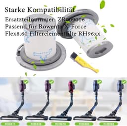 2 stuks vervangingsfilter - HEPA-filter voor Rowenta ZR009006 - geschikt voor X-Force Flex 8.60 accustofzuiger RH9611 RH9637 RH9638 RH9639 — thumbnail 3