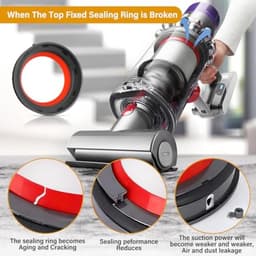 PromoHome Afdichtring voor Dyson V11 V15 stofreservoir - Rubberen afdichting met schroevendraaier - Voorkomt luchtlekken en herstelt zuigkracht — thumbnail 5