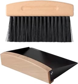 Stofpan en Borstel - Mini Bezem - Tafel Schoonmaken - Draagbaar Ontwerp - 15 x 10 cm - Zwart — thumbnail 1