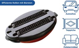 Kruimelverzamelaar - Kruimelreiniger Tafel - Tafel Schoonmaken - Dubbele Borstelrol - 18 x 12 x 6 cm - Rood — thumbnail 4
