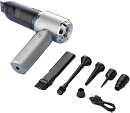 Draagbare Stofzuiger - Auto Kruimeldief - Snel Interieur Reinigen - Sterke Zuigkracht - 500g Gewicht - Zilver — thumbnail 2