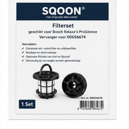 SQOON® Filterset geschikt voor Bosch Relaxx’x ProSilence stofzuiger - Gelijk aan 00656674 - Vervangingsfilter voor optimale filtratie en zuigkracht — thumbnail 2