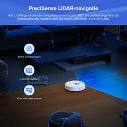 Roborock Q7 L5+ Set-Robotstofzuiger-Dubbel Anti-Tangle Systeem-8000 Pa Zuigkracht-Elektronische Watertank-LiDAR-Navigatie-Ideaal voor Tapijten en Dierenharen-Wit — thumbnail 5